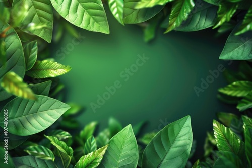 Green arrow design for natural marketing materials with copy space. photo