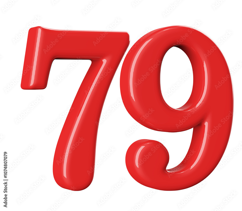 3D Red Number 79 3D Red Number 79