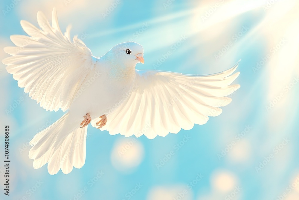 A bird in mid-flight, wings spread wide. Generative AI A bird in mid-flight, wings spread wide. Generative AI