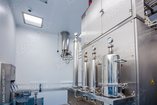 Large machinery in a pharmaceutical factory 