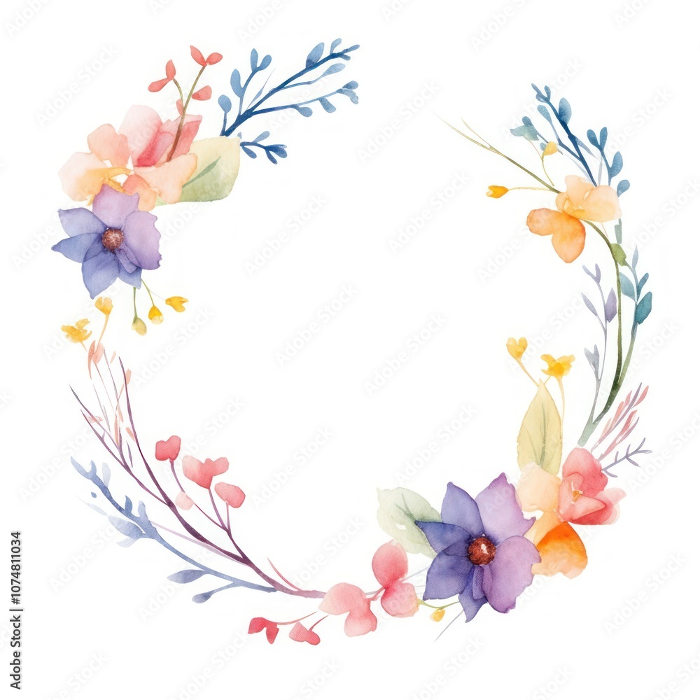 Flowers circle border pattern white background inflorescence. Flowers circle border pattern white background inflorescence.