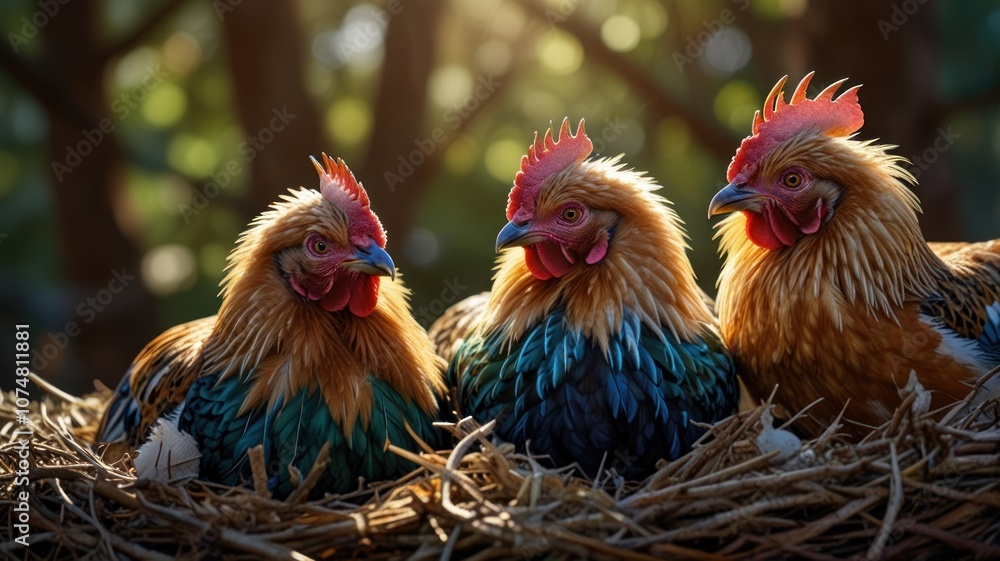 Fototapeta premium A Flock of Feathered Friends