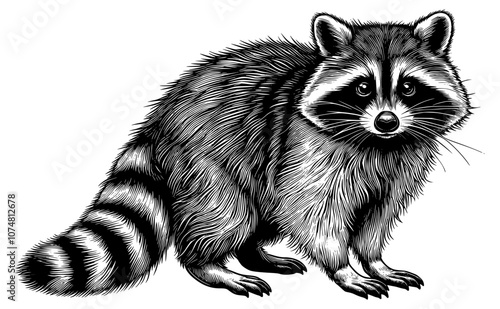 Elegance in Lines a detailed Raccoon,
Geometric Raccoon: A Lineart Marvel, 
Sleek and Stylish The Lineart Raccoon.