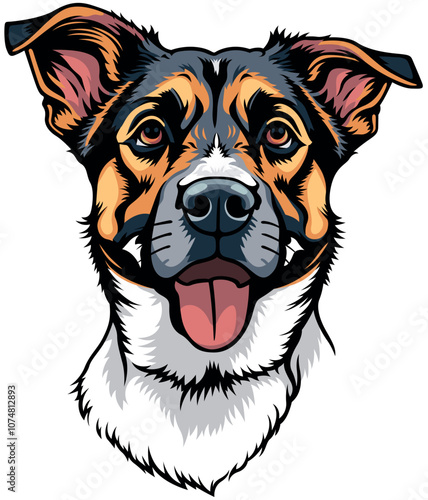 Color Illustration of a Dog...