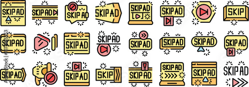 Skip ad buttons allowing users to bypass online advertising and access desired content