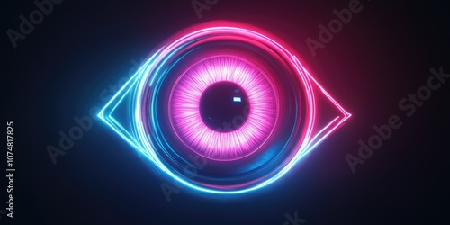Futuristic Neon Eye Illustration