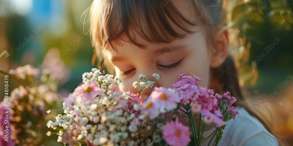 Fototapeta premium Girl with Flowers