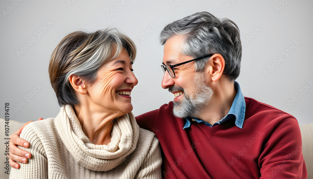 Successful therapy resulting in another reconciled couple isolated with white highlights, png