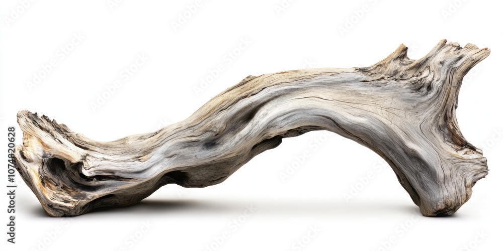 Beautiful weathered driftwood on a sandy beach Beautiful weathered driftwood on a sandy beach