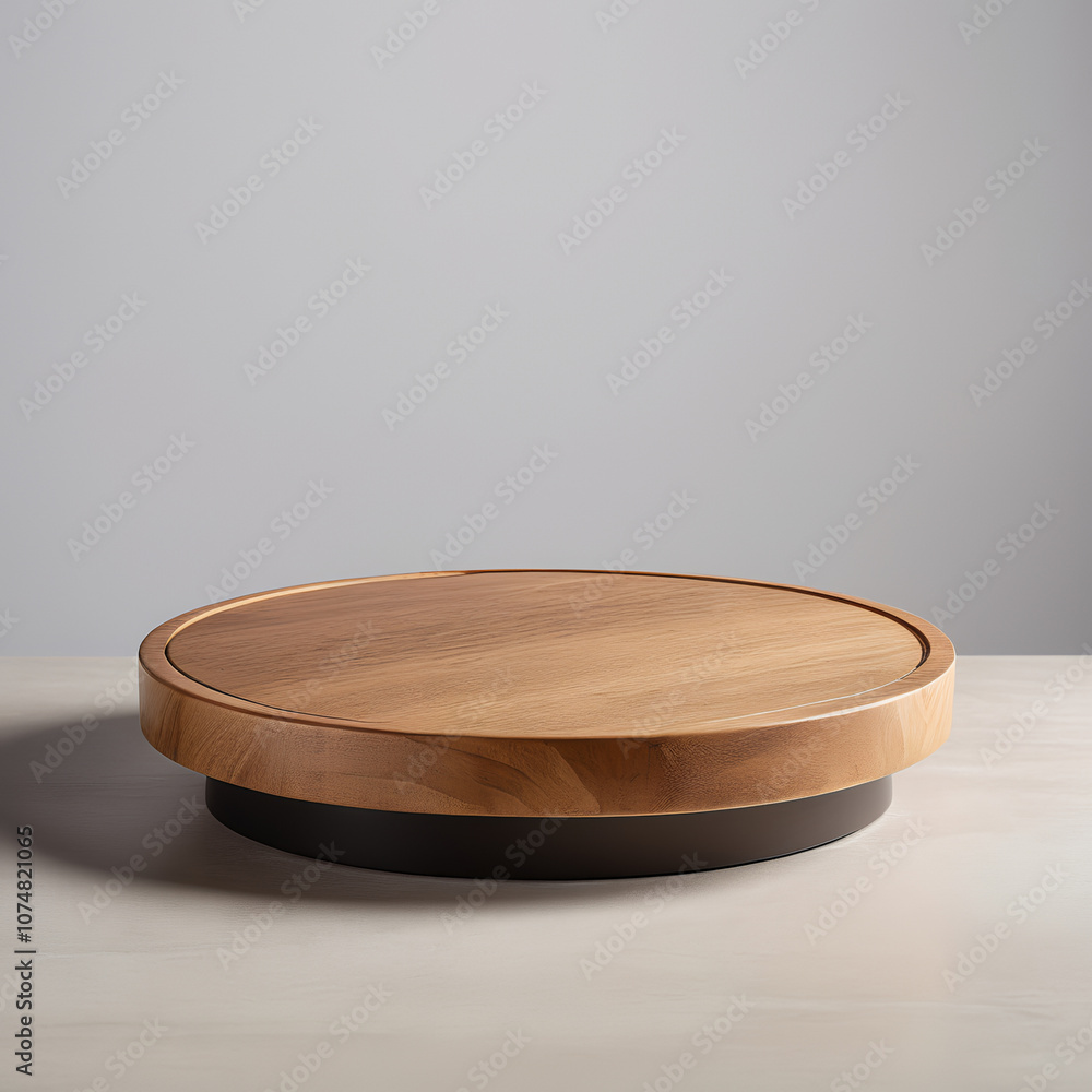 low wooden display pedestal stand with a polished surface and natural wood texture, perfect for displaying products or decorative items. Isolated on transparent background, png low wooden display pedestal stand with a polished surface and natural wood texture, perfect for displaying products or decorative items. Isolated on transparent background, png