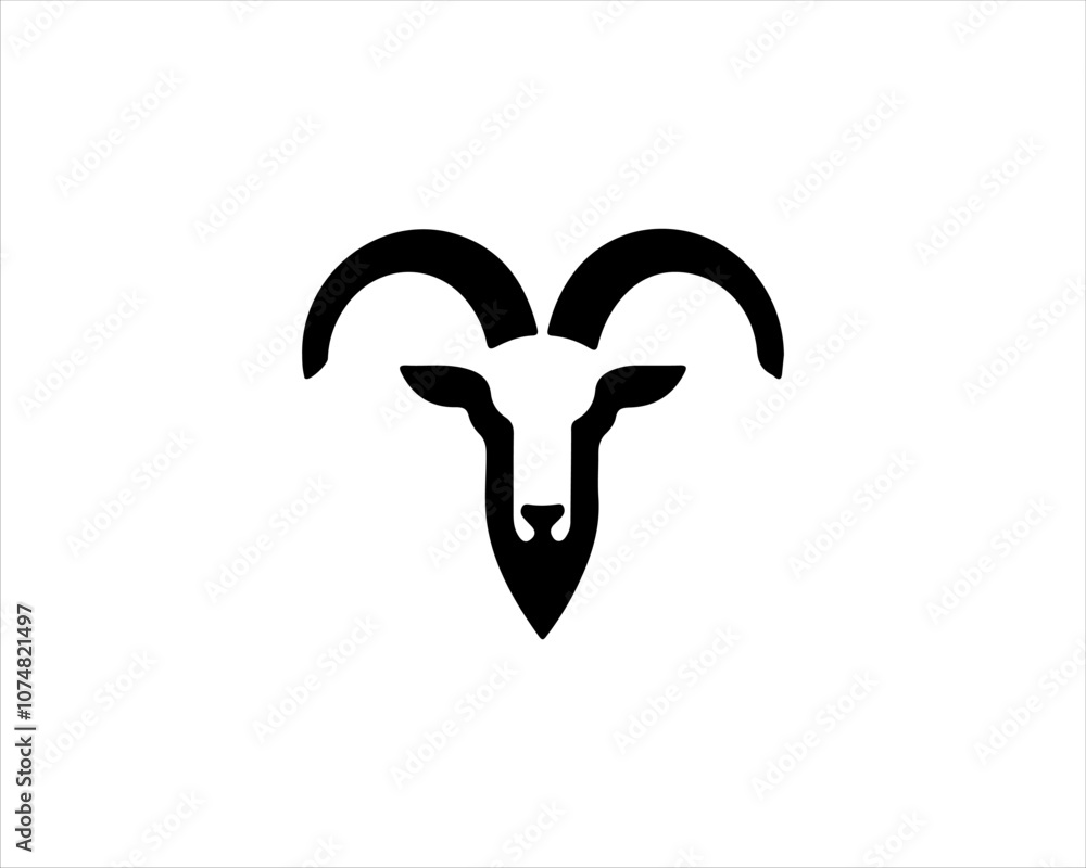 Silhouette Goat Logo Design Icon Symbol Vector Template. Black Goat Head Logo Vector Illustration Silhouette Goat Logo Design Icon Symbol Vector Template. Black Goat Head Logo Vector Illustration