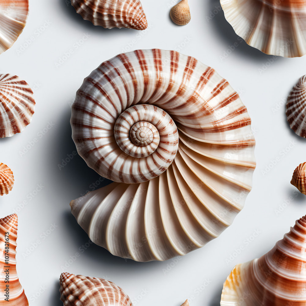 close up of spiral seashell with striped pattern. The detailed texture and natural design of the shell are showcased in beautiful, intricate spiral formation. Isolated on transparent background, png close up of spiral seashell with striped pattern. The detailed texture and natural design of the shell are showcased in beautiful, intricate spiral formation. Isolated on transparent background, png