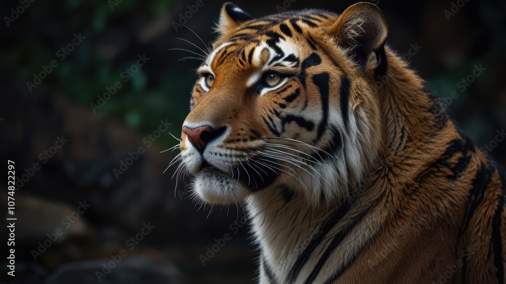 Fototapeta premium Majestic Tiger, a Stalking Shadow