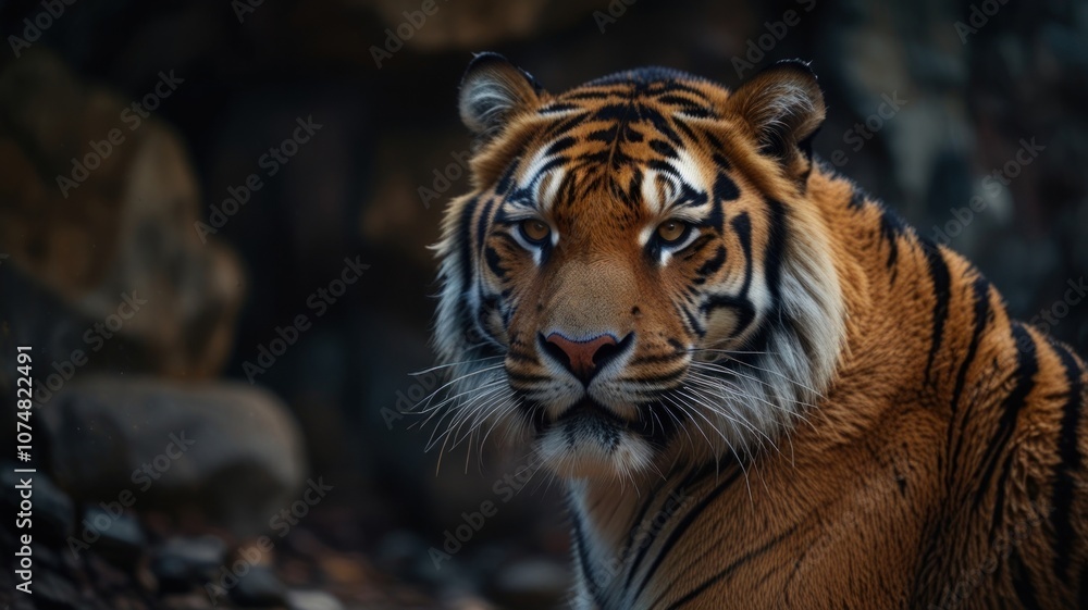 Obraz premium Majestic Tiger, a Stalking Shadow