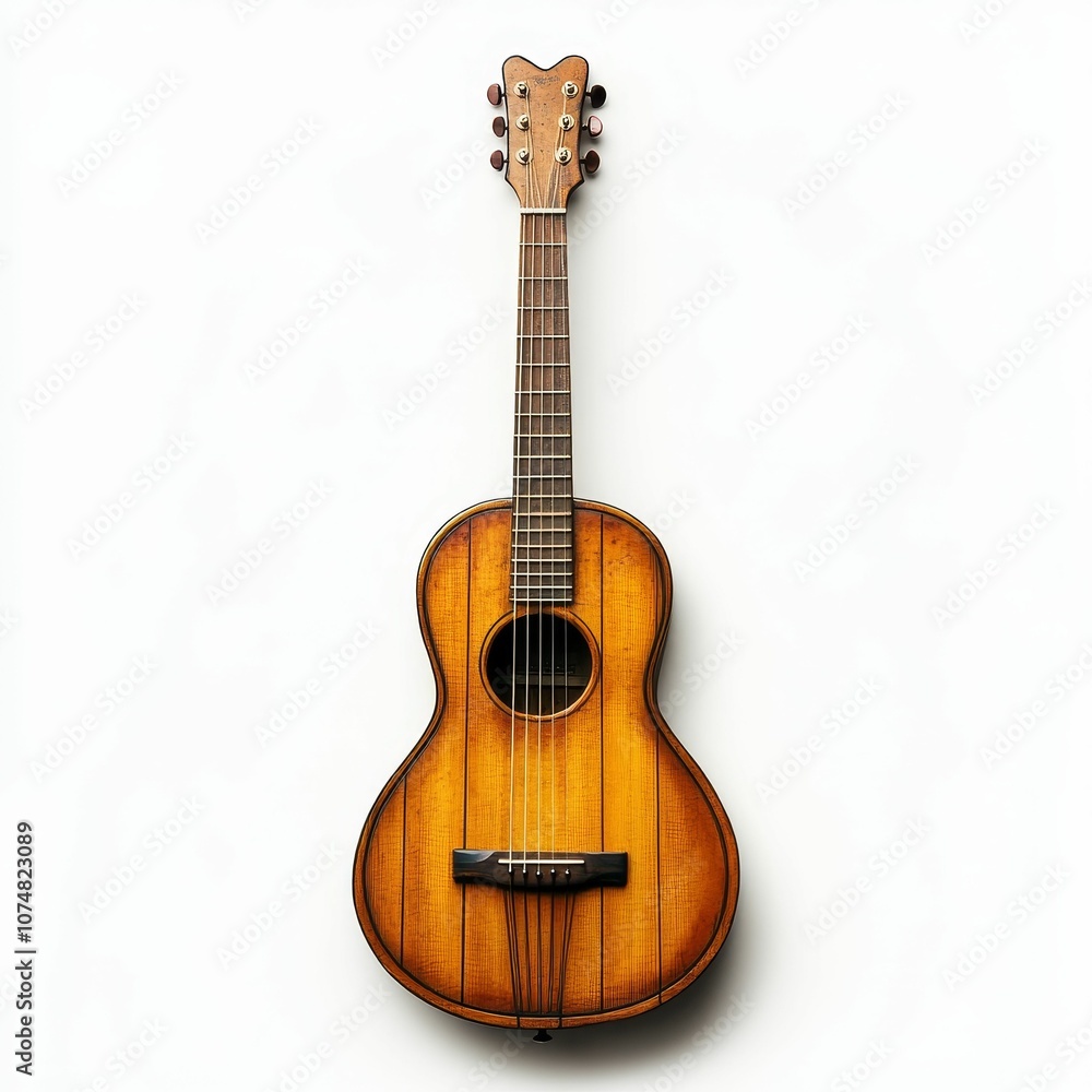 Fototapeta premium An acoustic guitar on white background.