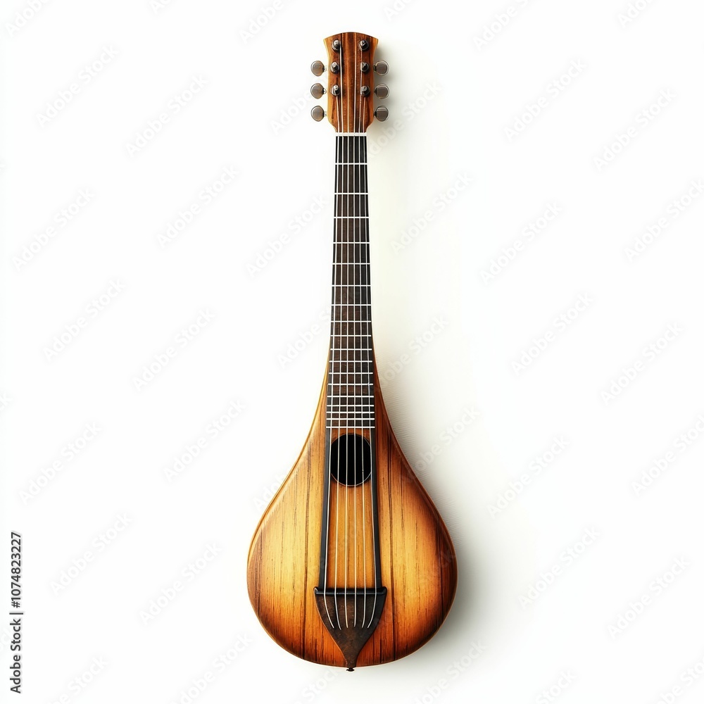 Obraz premium Wooden acoustic guitar with sound hole.