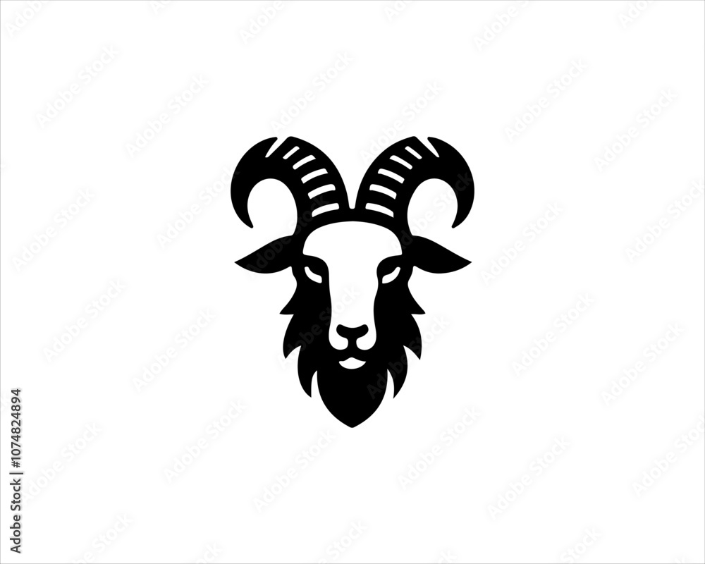 Silhouette Goat Logo Design Icon Symbol Vector Template. Black Goat Head Logo Vector Illustration Silhouette Goat Logo Design Icon Symbol Vector Template. Black Goat Head Logo Vector Illustration
