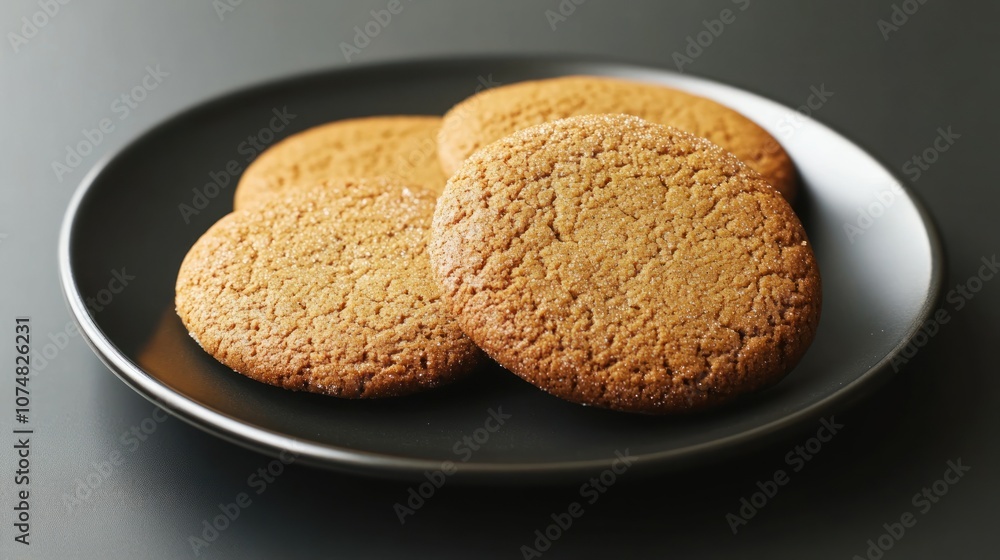A plate of golden-brown cookies arranged neatly for enjoyment. A plate of golden-brown cookies arranged neatly for enjoyment.