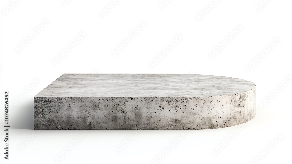 Concrete die-cut shape on a pristine white background for versatile design applications. Concrete die-cut shape on a pristine white background for versatile design applications.