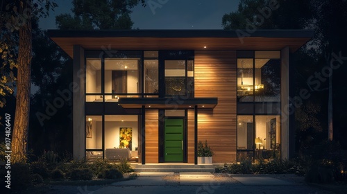 Wallpaper Mural Contemporary design in a luxury white curved home with mint green silk drapes and transparent glass features. Torontodigital.ca