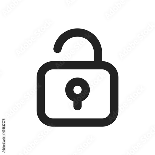 unlock, lock, padlock- icon. Simple vector sign