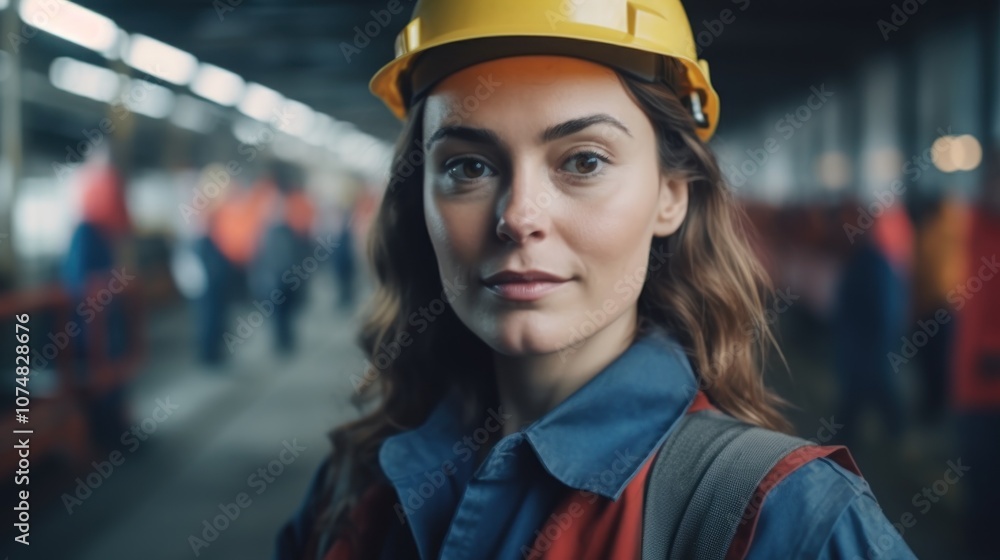 Female Engineer in Factory Setting Female Engineer in Factory Setting
