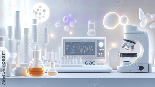 close-up shot of equipments in chemical laboratory photo