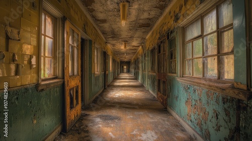 Wallpaper Mural Abandoned mental asylums with decaying hallways and haunting memories, left to rot Torontodigital.ca