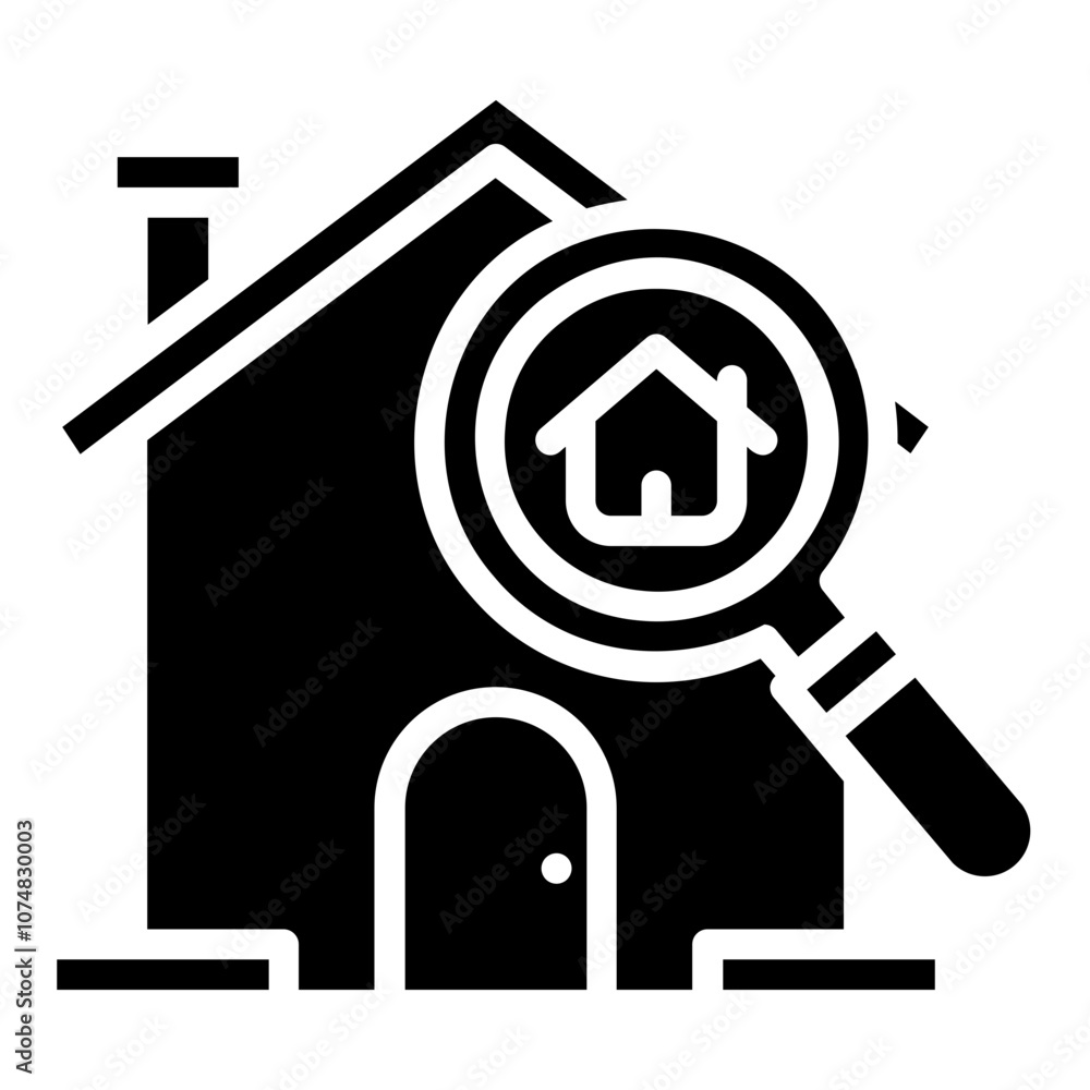 house searching. vector single icon with a solid style. suitable for any purpose. for example: website design, mobile app design, logo, etc. house searching. vector single icon with a solid style. suitable for any purpose. for example: website design, mobile app design, logo, etc.