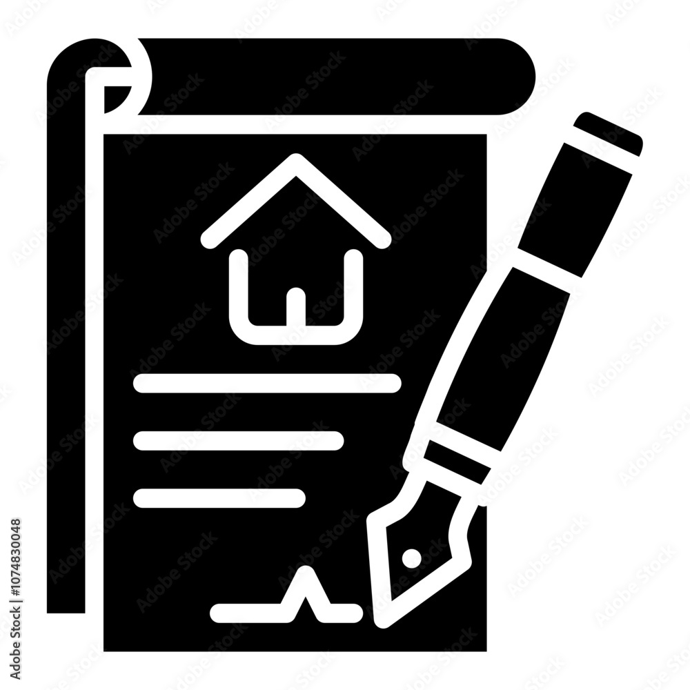 mortgage document house. vector single icon with a solid style. suitable for any purpose. for example: website design, mobile app design, logo, etc. mortgage document house. vector single icon with a solid style. suitable for any purpose. for example: website design, mobile app design, logo, etc.