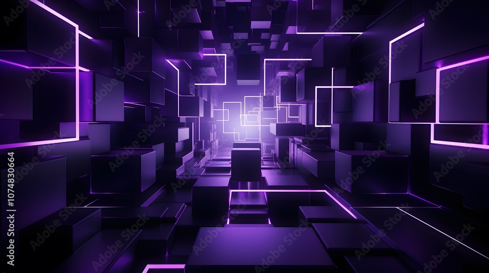3d rendering of purple and black abstract geometric background. Scene for advertising, technology, showcase, banner, game, sport, cosmetic, business, metaverse. Sci-Fi Illustration. Product display
3d rendering of purple and black abstract geometric background. Scene for advertising, technology, showcase, banner, game, sport, cosmetic, business, metaverse. Sci-Fi Illustration. Product display