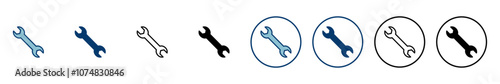 wrench icon vector isolated on white background. Wrench vector icon. Spanner symbol