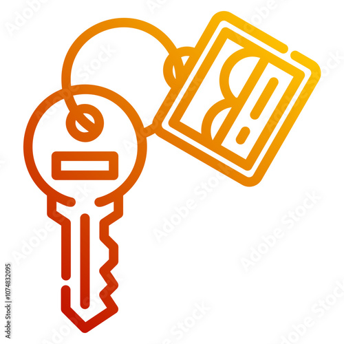keychain. vector single icon with a dashed line gradient style. suitable for any purpose. for example: website design, mobile app design, logo, etc.