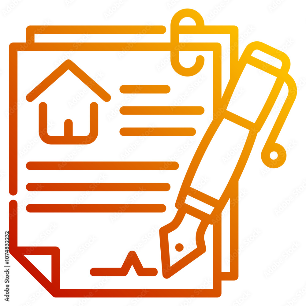 property contract. vector single icon with a dashed line gradient style. suitable for any purpose. for example: website design, mobile app design, logo, etc. property contract. vector single icon with a dashed line gradient style. suitable for any purpose. for example: website design, mobile app design, logo, etc.