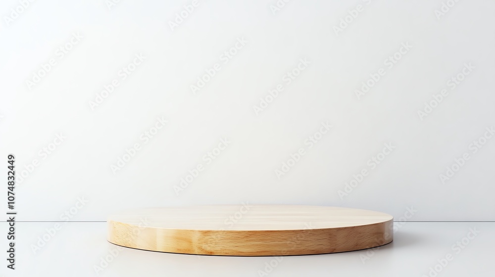 Round wooden serving board on a minimalist backdrop, perfect for food presentation and culinary aesthetics. Round wooden serving board on a minimalist backdrop, perfect for food presentation and culinary aesthetics.