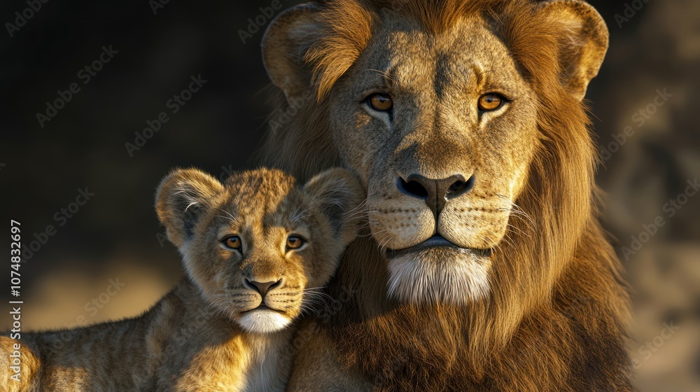 Lion and Cub Portrait Lion and Cub Portrait