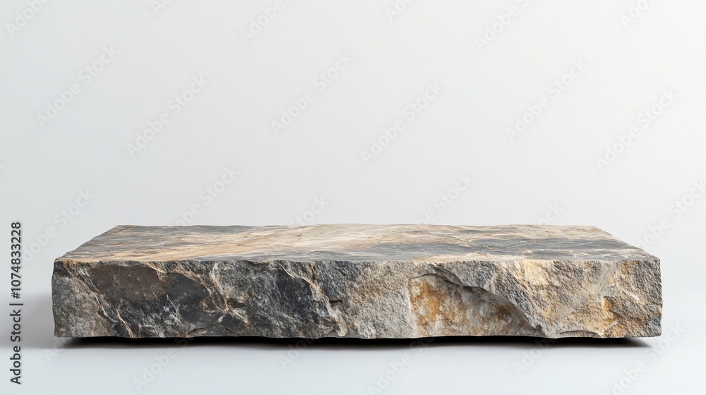 Textured stone slab on a white background, perfect for backgrounds or overlays in design projects. Textured stone slab on a white background, perfect for backgrounds or overlays in design projects.