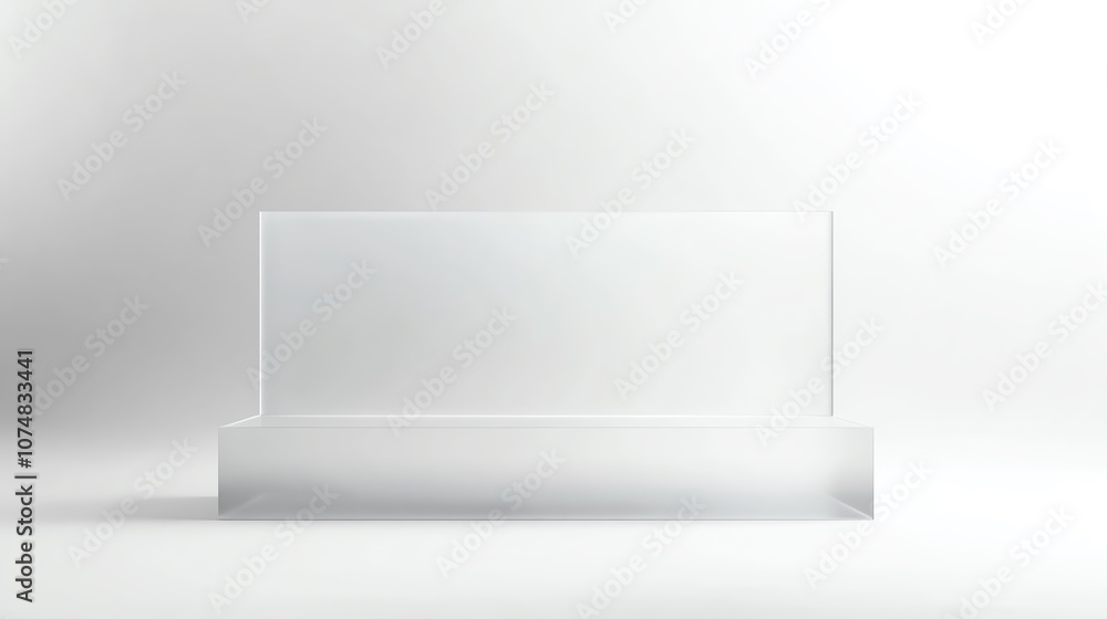 Transparent display stand, modern design, white isolated background. Transparent display stand, modern design, white isolated background.