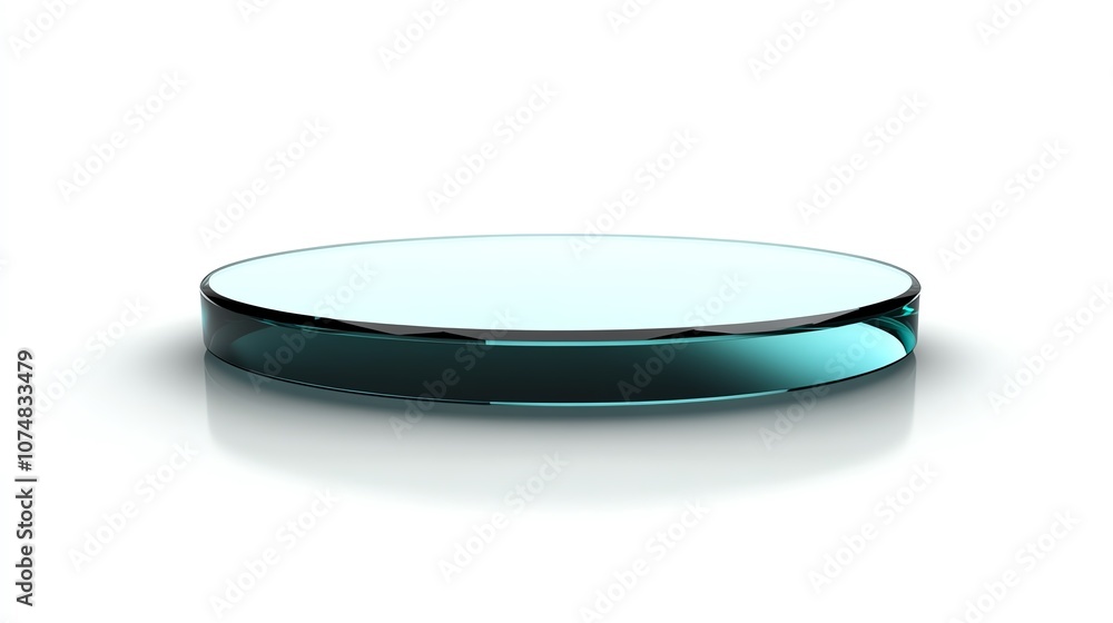 Transparent glass plate on a white isolated background, ideal for showcasing products or creative displays. Transparent glass plate on a white isolated background, ideal for showcasing products or creative displays.