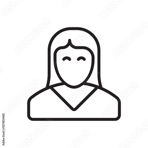 Woman icon. Simple vector sign.