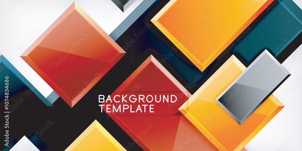 Glass toy style square shapes abstract design. Vector Illustration For Wallpaper, Banner, Background, Card, Book Illustration, landing page Glass toy style square shapes abstract design. Vector Illustration For Wallpaper, Banner, Background, Card, Book Illustration, landing page