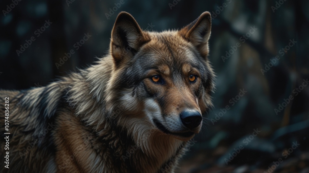 Solitary Wolf, A Watchful Gaze Solitary Wolf, A Watchful Gaze