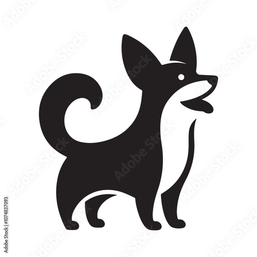 Dog collection, sticker,  Dog outline , Sitting dog silhouette vector, icon, symbol isolated on white background.