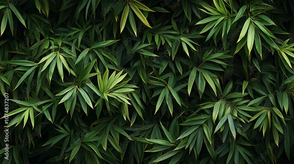 Lush Green Bamboo Leaves: A Close-Up View of Nature's Beauty Lush Green Bamboo Leaves: A Close-Up View of Nature's Beauty