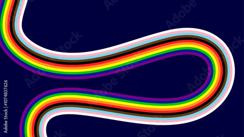 Progress Pride Flag Wave Background. Vector Background for Pride Month. Rainbow stripes background. Vector illustration for apps and websites. Vector EPS 10