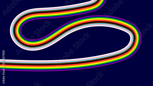 Progress Pride Flag Wave Background. Vector Background for Pride Month. Rainbow stripes background. Vector illustration for apps and websites. Vector EPS 10