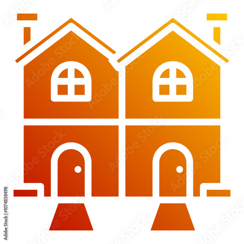 townhouse. vector single icon with a solid gradient style. suitable for any purpose. for example: website design, mobile app design, logo, etc.