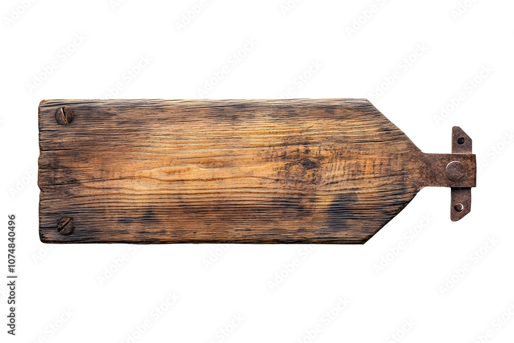 Fototapeta premium Wooden signboard on a transparent background. isolated background.