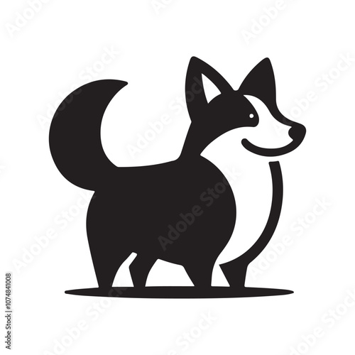 Dog collection, sticker,  Dog outline , Sitting dog silhouette vector, icon, symbol isolated on white background.