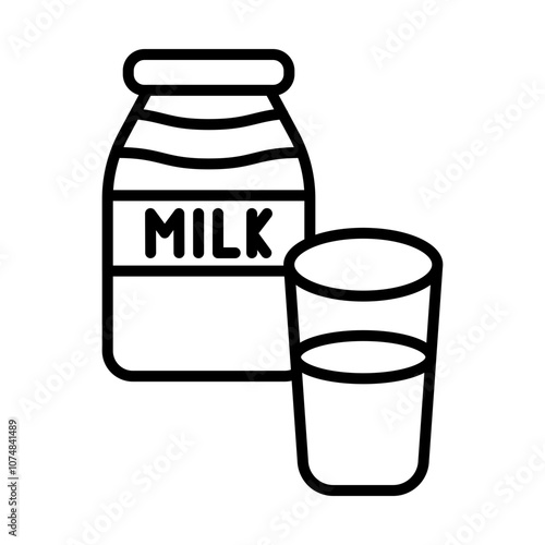 Skim Milk line icon